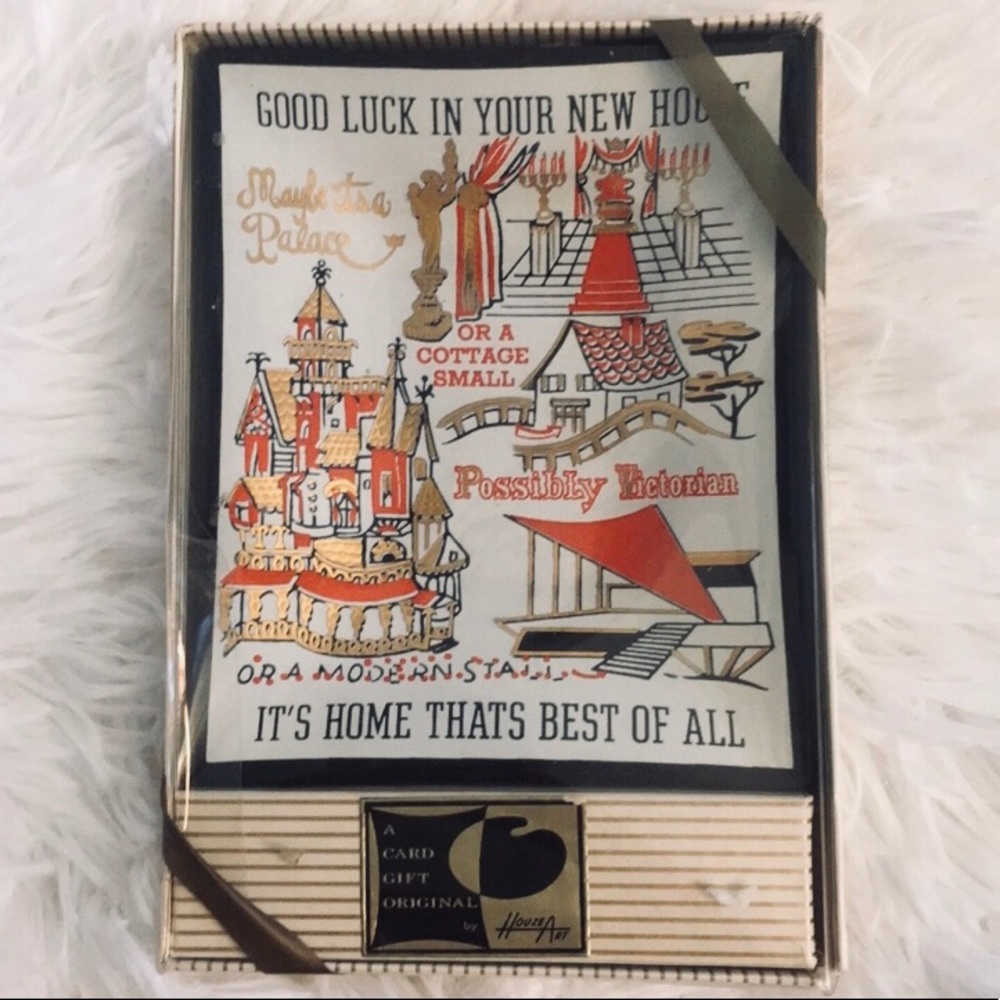 Houze Art Good Luck In Your New Home Vintage Trinket Dish NEW!